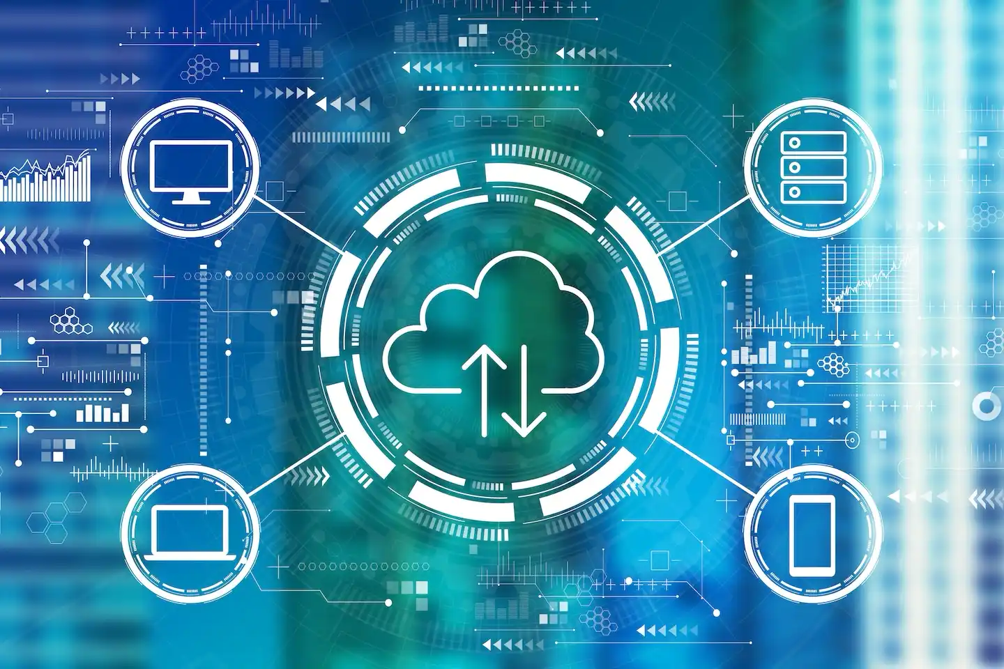 Cloud computing illustration.